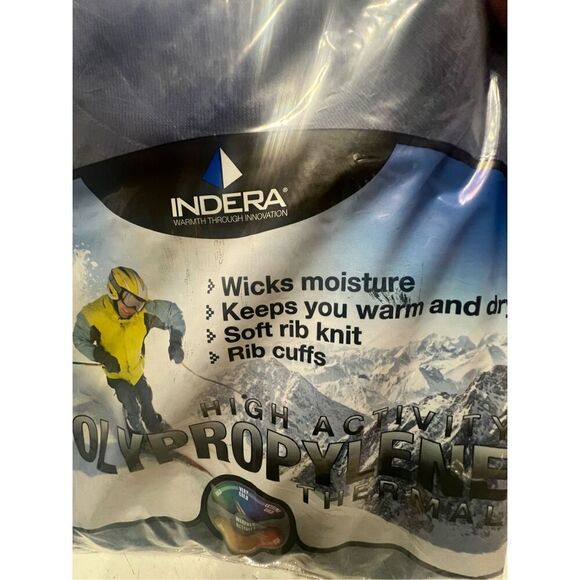 INDERA (2) Men’s Rib Knit Thermal Shirt Sz M Navy NIP - Picture 3 of 4